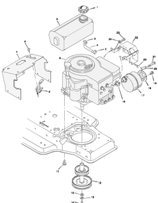 Engine Mount Diagram and Parts List for 31720X51A 1997 Briggs and Stratton Lawn Tractor
